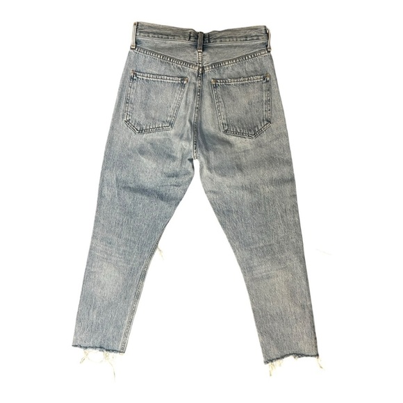 AGOLDE Women’s Jamie Hi-Rise Classic Jean Blue Distressed Ripped Knee Sz 24 - Picture 3 of 9